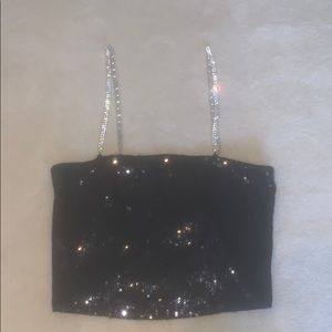 Sneaky bedazzled crop top good for a night out!